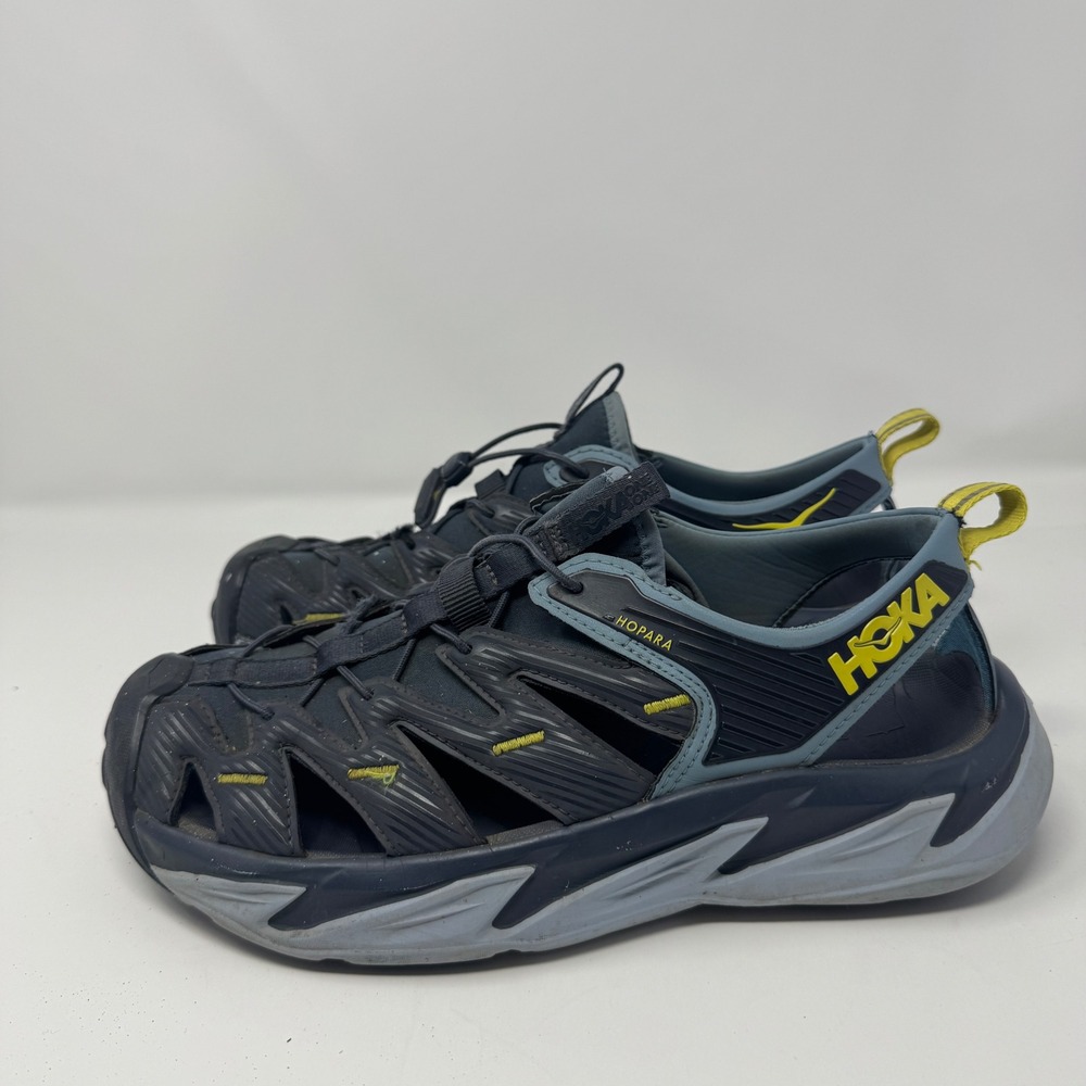 Hoka One One Hopara Mens Mountain Hiking Sandals Black Grey 1106534-OBPB Size 10 - Picture 4 of 9